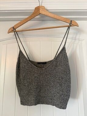 Brandy Melville Gray Double-Strap Knit Cami